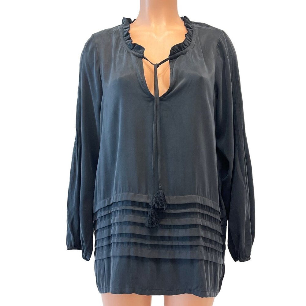 225. Johnny Was Calme Pintuck Sleeve Tunic Black Beauty Small